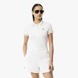 Lacoste White Women's Athletic Polo Shorts